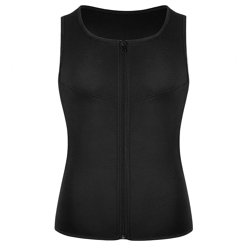 Neoprene Men'S Shapers Sweat Vest for Men Waist Trainer Vest Adjustable Workout Body Shaper with Double Zipper for Sauna Suit