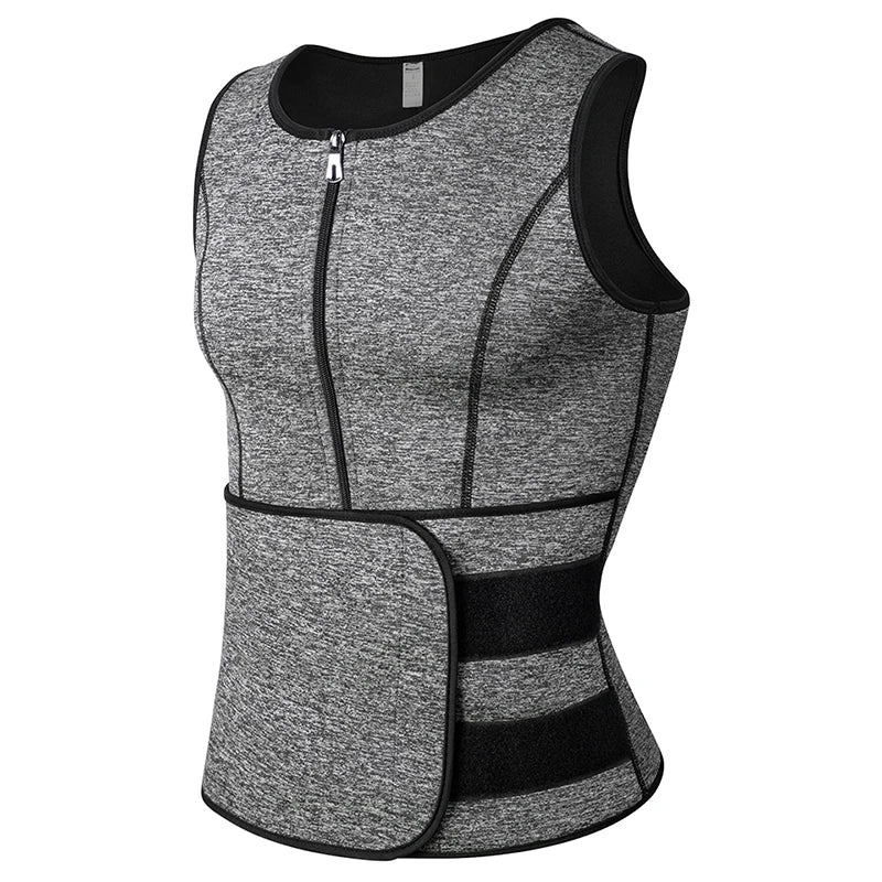 Neoprene Men'S Shapers Sweat Vest for Men Waist Trainer Vest Adjustable Workout Body Shaper with Double Zipper for Sauna Suit