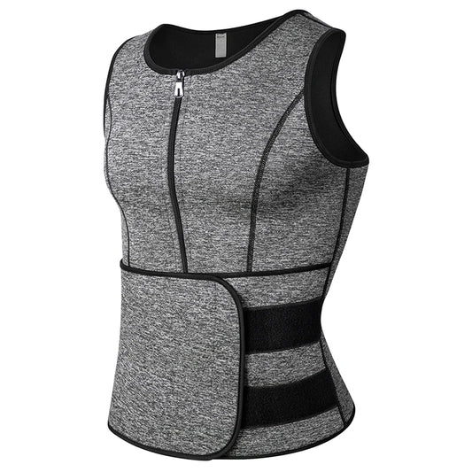 Neoprene Men'S Shapers Sweat Vest for Men Waist Trainer Vest Adjustable Workout Body Shaper with Double Zipper for Sauna Suit