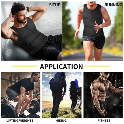 Neoprene Men'S Shapers Sweat Vest for Men Waist Trainer Vest Adjustable Workout Body Shaper with Double Zipper for Sauna Suit