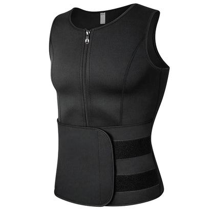 Neoprene Men'S Shapers Sweat Vest for Men Waist Trainer Vest Adjustable Workout Body Shaper with Double Zipper for Sauna Suit